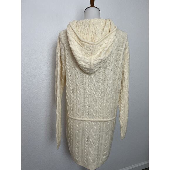 Contempo Casuals Vintage Sweater Women Sz M Cardigan Hoodie Wool Blend Ivory - Picture 8 of 11